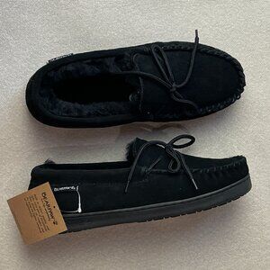 BearPaws Mens Moccasin Slippers Black 10